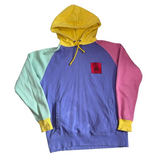 Teddy Fresh Color Block Hoodie Size MEDIUM Sweatshirt TED Colorful Jacket - Picture 9 of 10